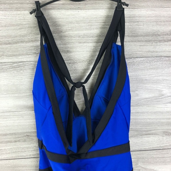 TED BAKER RALINDA TRIANGLE CUT ONE PIECE HALTER NWT BRIGHT BLUE Sz. 12 $129 - Picture 7 of 10
